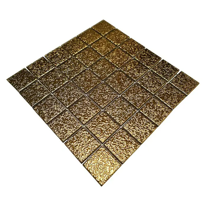 Mosaikfliese Uni GO 484 - 30,6 x 30,6 cm, Gold, Glänzend - Diagonale Ansicht