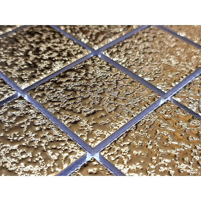Mosaikfliese Uni GO 484 - 30,6 x 30,6 cm, Gold, Glänzend - Detailaufnahme