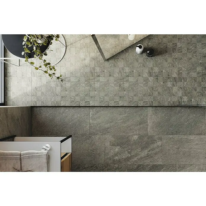 Atlas Concorde Feinsteinzeugfliese Regent Grey - 30 x 60 cm, Grau, Matt - Stimmungsaufnahme