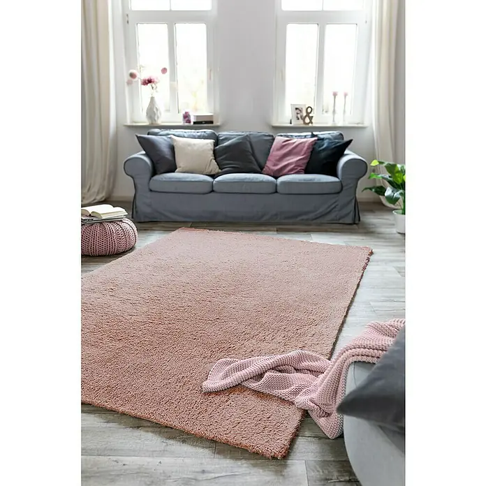 Hochflorteppich Sugar - Rosa, 180 x 120 cm, 100 % Polyester - Stimmungsaufnahme
