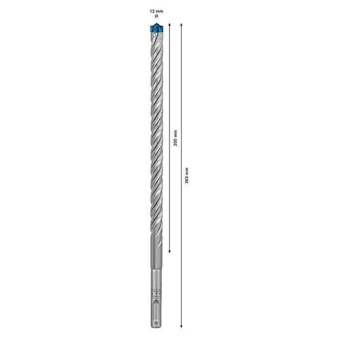 Bosch Professional Expert SDS-Plus Betonbohrer SDS Plus-7X - Durchmesser: 12 mm, Länge: 265 mm - Vorderansicht
