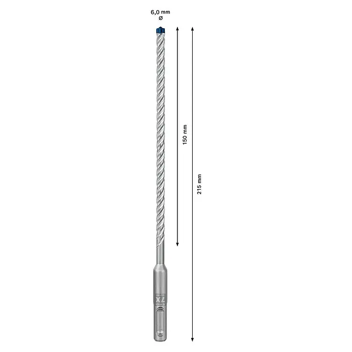Bosch Professional Expert SDS-Plus Betonbohrer SDS Plus-7X - Durchmesser: 6 mm, Länge: 215 mm