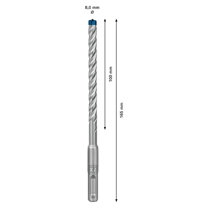 Bosch Professional Expert SDS-Plus Betonbohrer SDS Plus-7X - Durchmesser: 8 mm, Länge: 165 mm