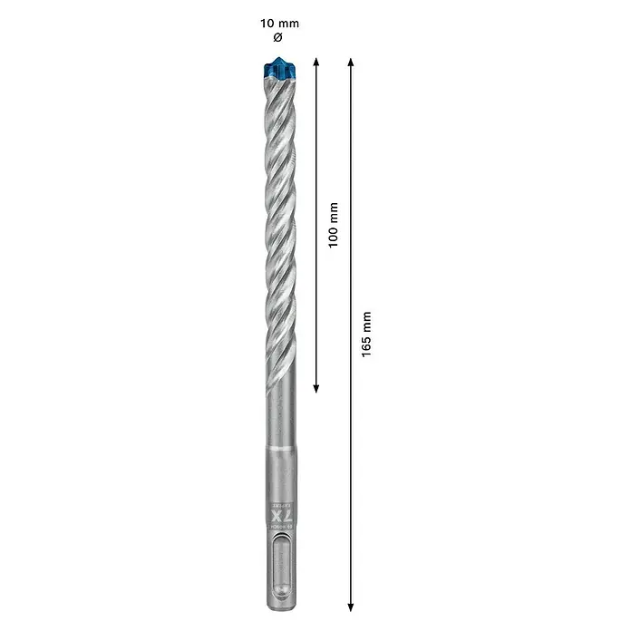 Bosch Professional Expert SDS-Plus Betonbohrer SDS Plus-7X - Durchmesser: 10 mm, Länge: 165 mm