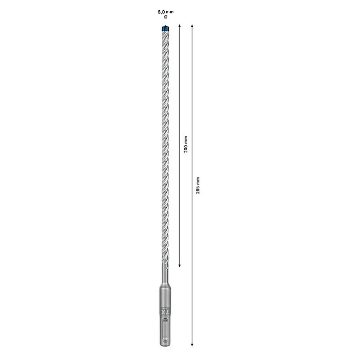 Bosch Professional Expert SDS-Plus Betonbohrer SDS Plus-7X - Durchmesser: 6 mm, Länge: 265 mm