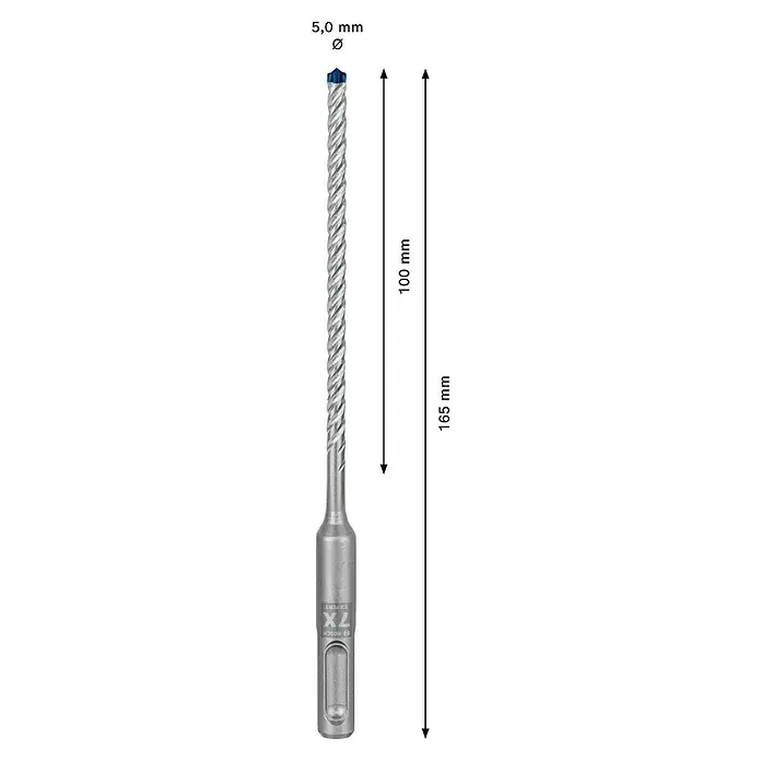 Bosch Professional Expert SDS-Plus Betonbohrer SDS Plus-7X - Durchmesser: 5 mm, Länge: 165 mm