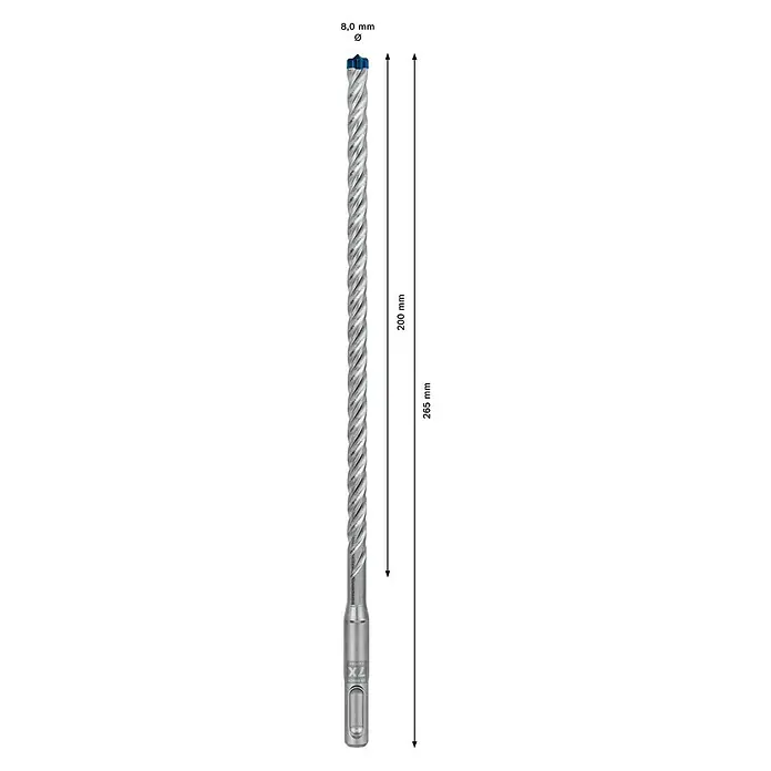 Bosch Professional Expert SDS-Plus Betonbohrer SDS Plus-7X - Durchmesser: 8 mm, Länge: 265 mm
