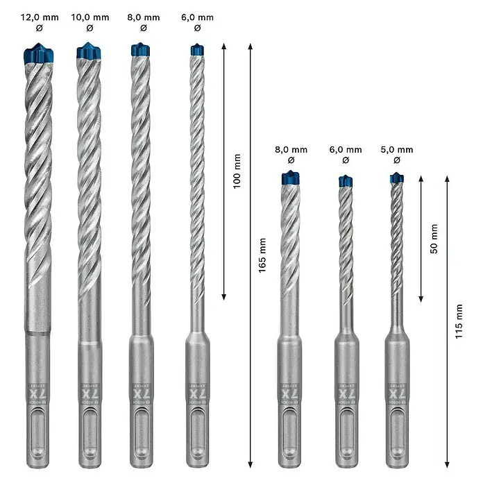 Bosch Professional Expert SDS-Plus Betonbohrer-Set SDS Plus-7X - 7 -tlg., Durchmesser: 5 mm - 10 mm