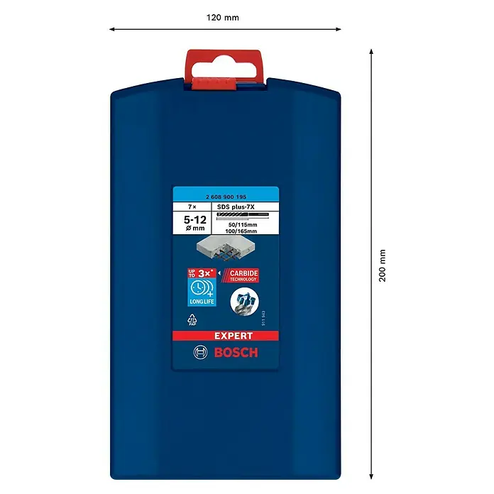 Bosch Professional Expert SDS-Plus Betonbohrer-Set SDS Plus-7X - 7 -tlg., Durchmesser: 5 mm - 10 mm