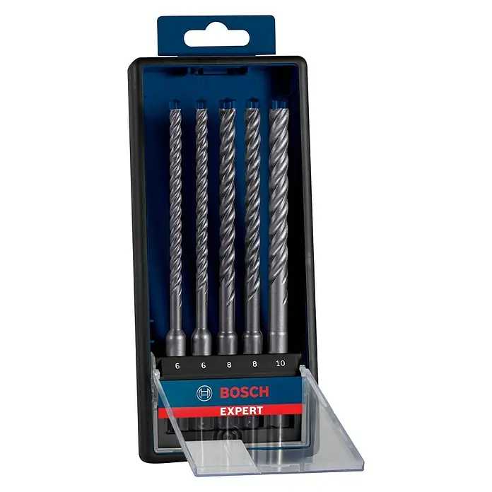 Bosch Professional Expert SDS-Plus Betonbohrer-Set SDS Plus-7X - 5 -tlg., Durchmesser: 6 mm - 10 mm - Diagonale Ansicht