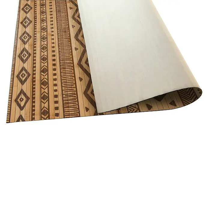 Alfombra de bambú Etnic - Natural/Negro, 180 x 120 cm - Primer plano