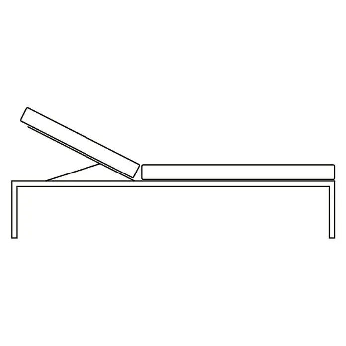 SENSUM Sonnenliege Bergby - L x B x H: 193 x 72 x 92 cm, Eukalyptus, Grau - Skizze