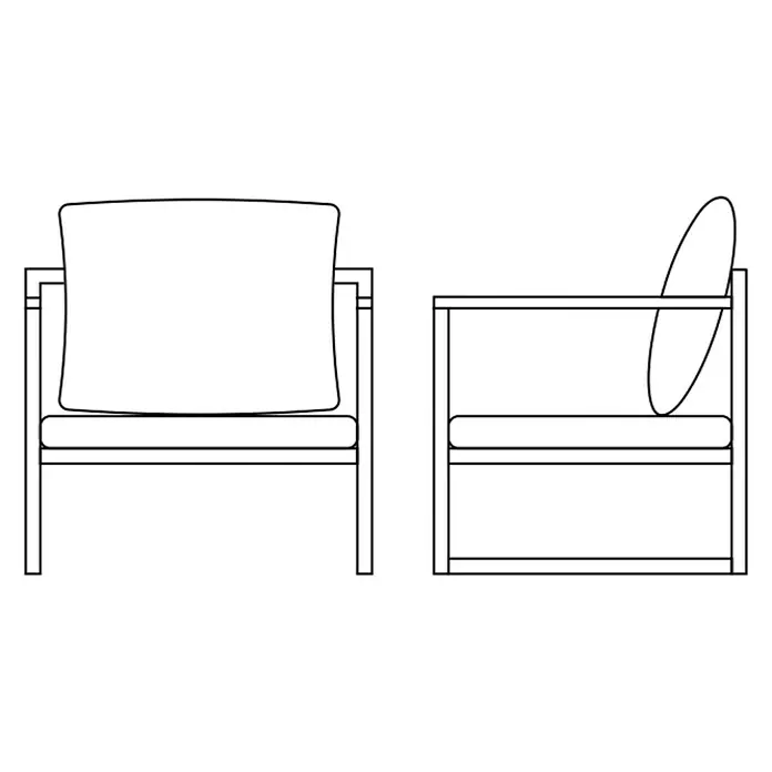 SENSUM Loungesessel Bergby - B x T x H: 70,7 x 70,7 x 65 cm, Aluminium, Anthrazit - Informationsansicht