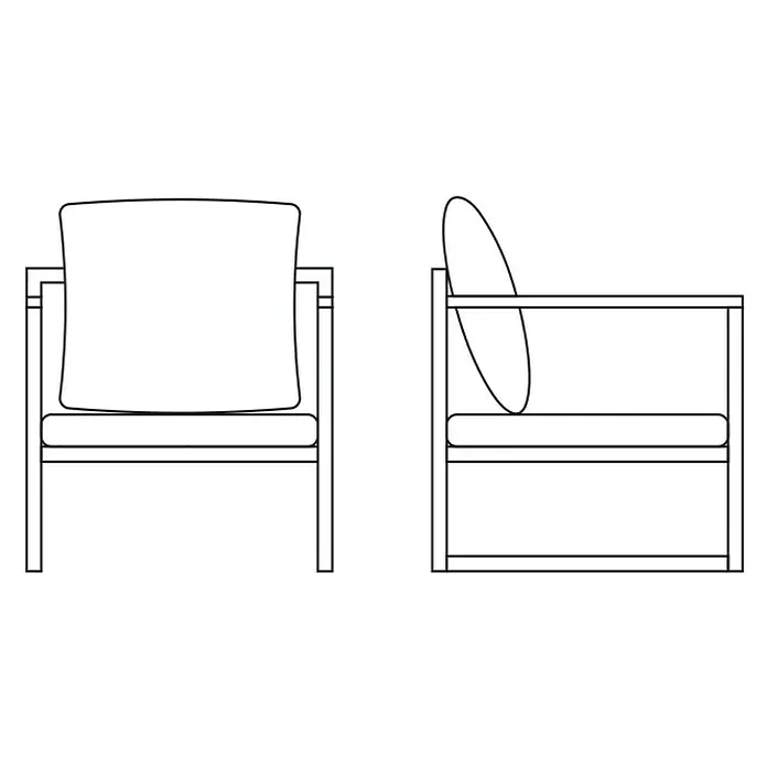 SENSUM Gartensessel Bergby - B x T x H: 62 x 67 x 76 cm, Grau - Informationsansicht