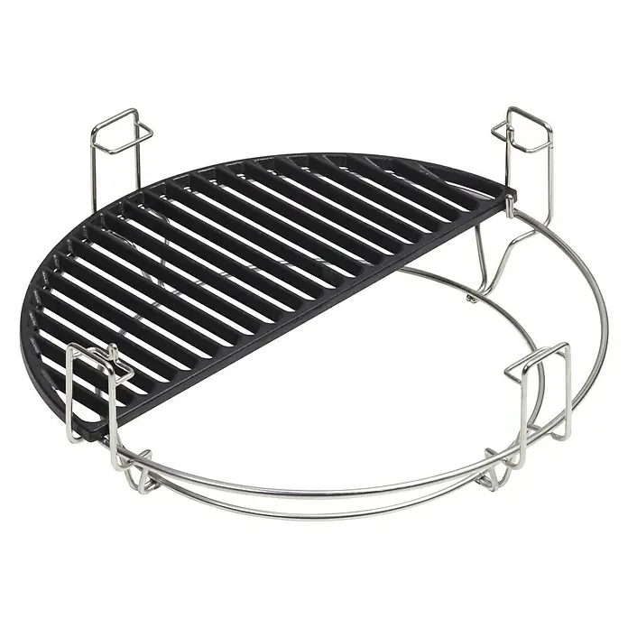 Kamado Joe Grillrost Gusseisen halbrund - Gusseisen, Passend für: Kamado Joe Holzkohlegrill Classic, Kamado Joe Holzkohlegrill Classic II - Diagonale Ansicht