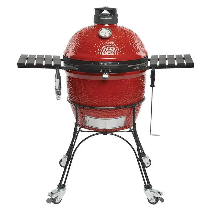 Kamado Joe Holzkohlegrill CLASSIC II - Rot, Hauptgrillfläche: Ø 46 cm - Vorderansicht