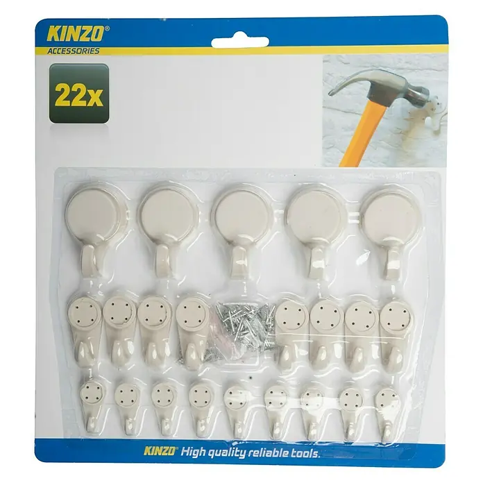 Gancho para colgar - 22 pzs., Blanco - Vista frontal