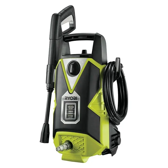 Ryobi Hochdruckreiniger RPW110B - 1.500 W, Max. Druck: 110 bar, Fördermenge: 360 l/h - Diagonale Ansicht