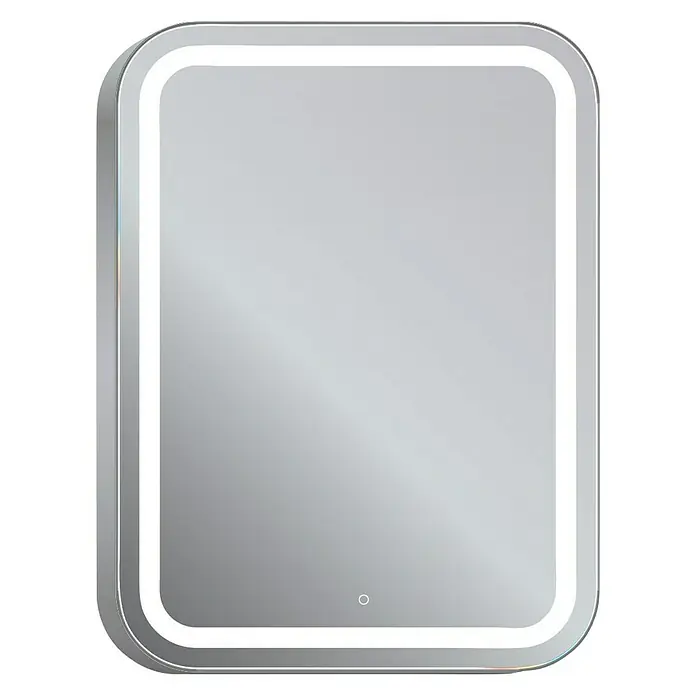 Espejo con luz LED Ogun - 60 x 80 cm, Encendido Touch On/Off, Cromo - Vista frontal