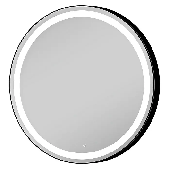 Espejo redondo con luz LED Ogun - Diámetro: 60 cm, Negro - Vista frontal