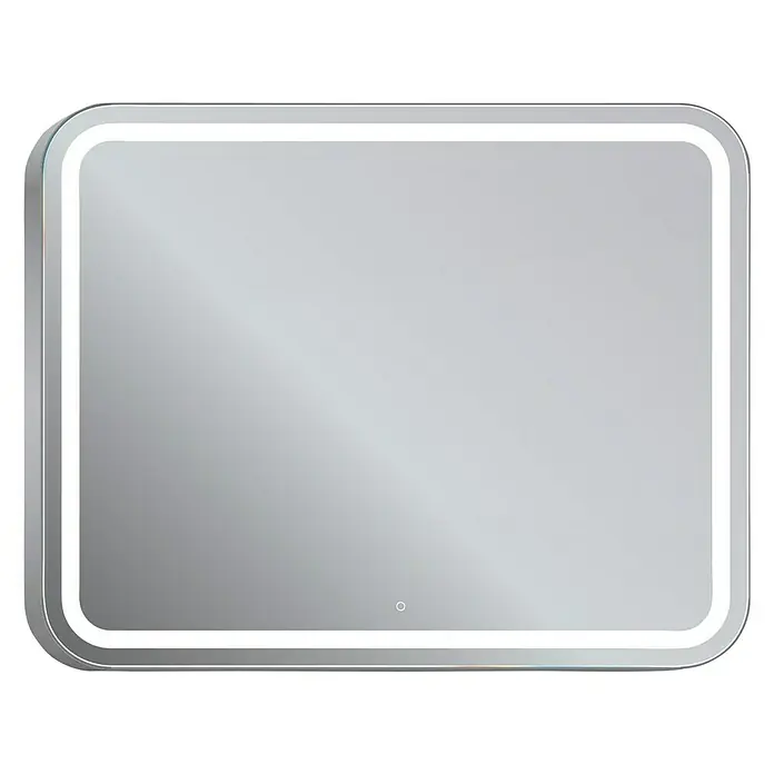 Espejo con luz LED Ogun - 100 x 80 cm, Encendido Touch On/Off, Cromo - Vista frontal
