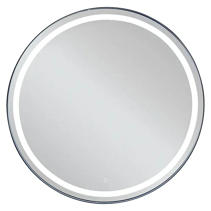 Espejo redondo con luz LED Ogun - Diámetro: 80 cm, Cromo - Vista frontal