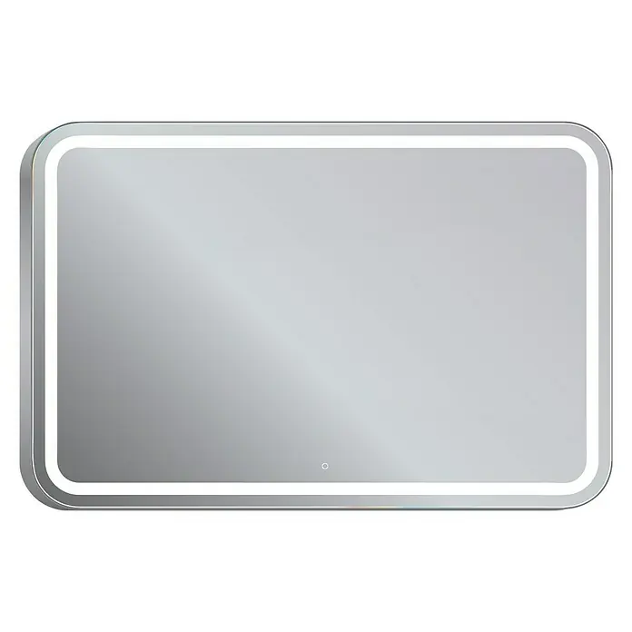 Espejo con luz LED Ogun - 120 x 80 cm, Encendido Touch On/Off, Cromo - Vista frontal