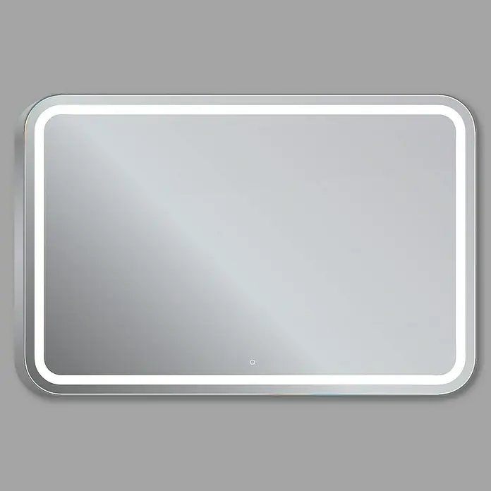 Espejo con luz LED Ogun - 120 x 80 cm, Encendido Touch On/Off, Cromo - Vista frontal