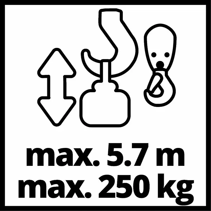 Einhell Polipasto TC-EH 250 - Peso máximo admitido: 125 kg sin rueda giratoria, 500 W