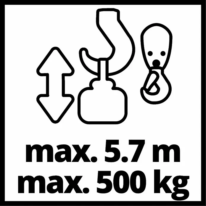 Einhell Polipasto TC-EH 500 - Peso máximo admitido: 250 kg sin rueda giratoria, 1.000 W