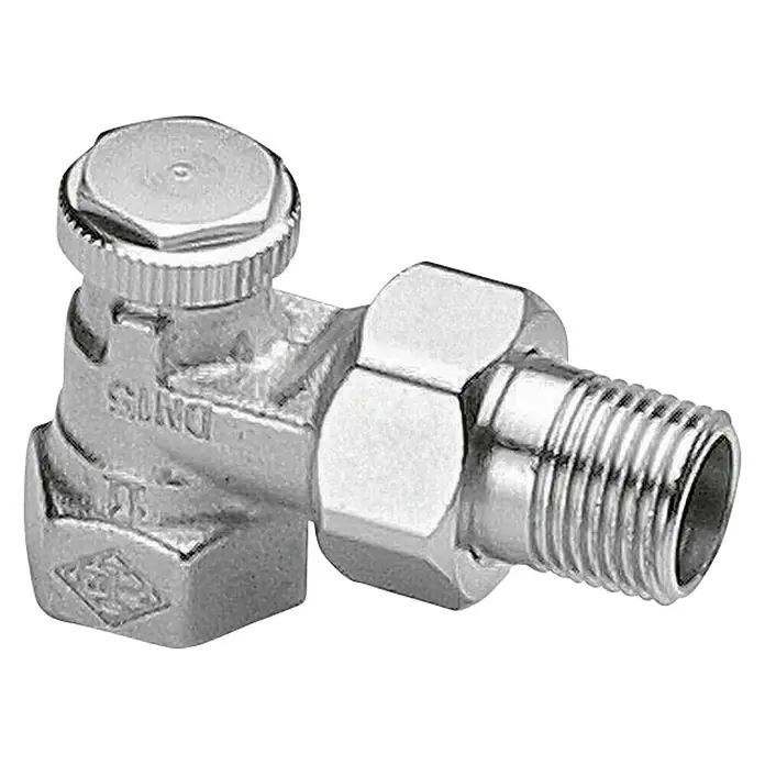 Heimeier Thermostat-Ventilunterteil Regutec - ½″, Eck - Diagonale Ansicht