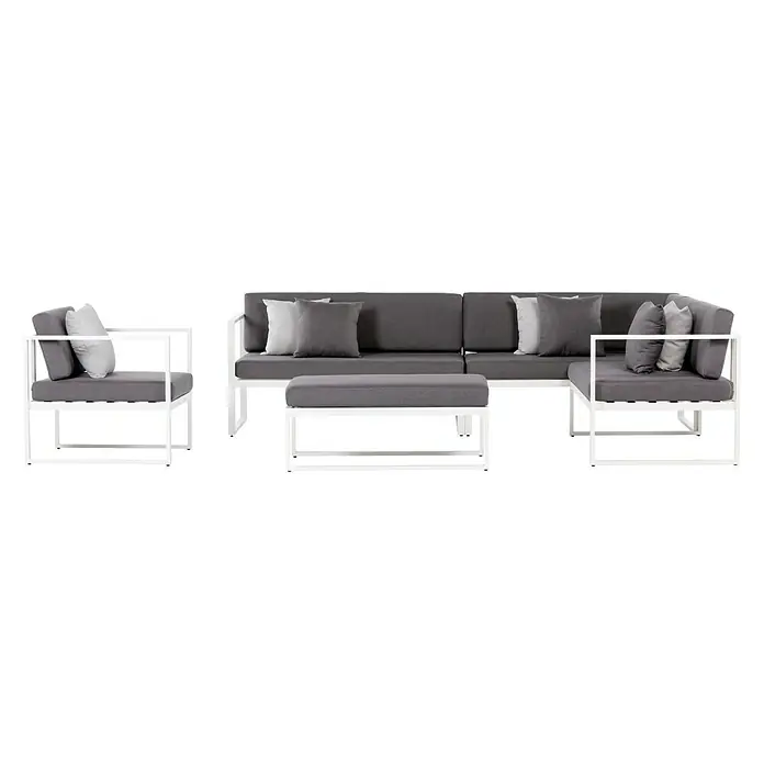Sensum Skepparholmen Loungemöbel-Set Skepparholmen - 5 -tlg., Aluminium, Weiß, Anthrazit - Vorderansicht
