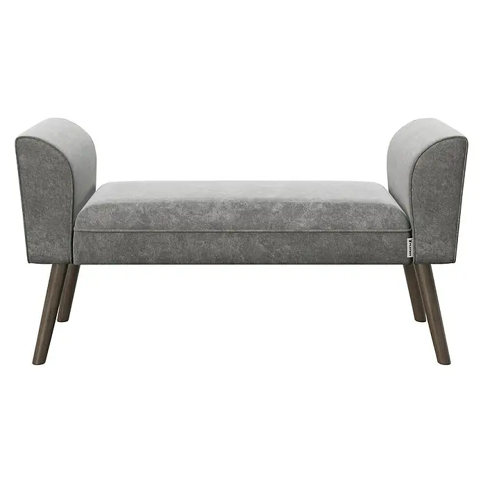 Sitzbank Tiffany - 100 x 30 x 54 cm, Anthrazit - Vorderansicht