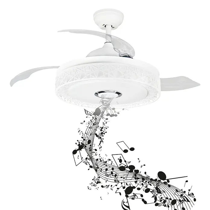 Arte confort Ventilador de techo Candas - Diámetro: 104 cm, Transparente, 27 W, DC - Producto en uso