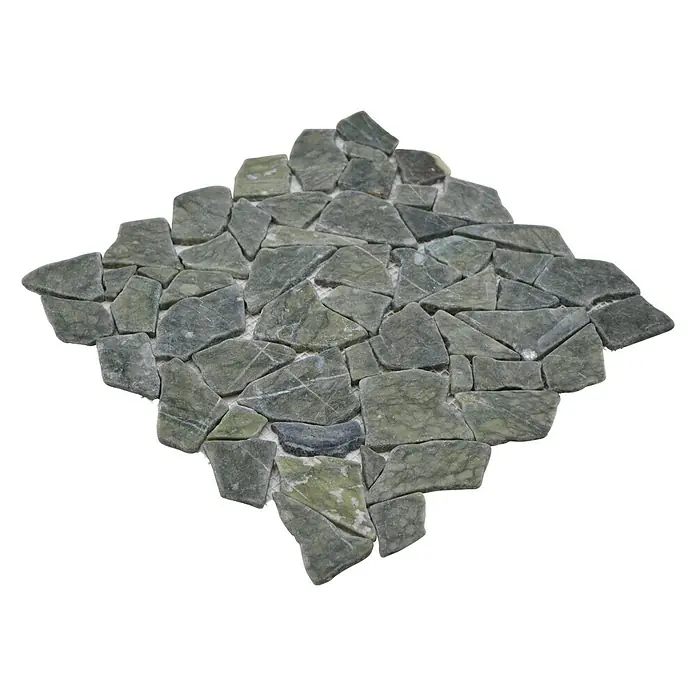 Mozaïektegel Uni CIOT 407 - 31,5 x 31,5 cm, Grijs/Groen, Mat - Diagonaal zicht