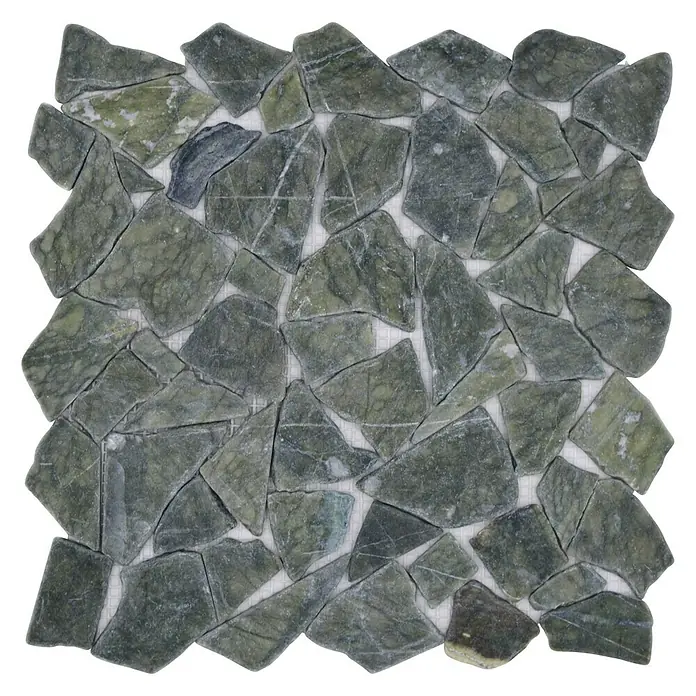 Mozaïektegel Uni CIOT 407 - 31,5 x 31,5 cm, Grijs/Groen, Mat - Bovenaanzicht