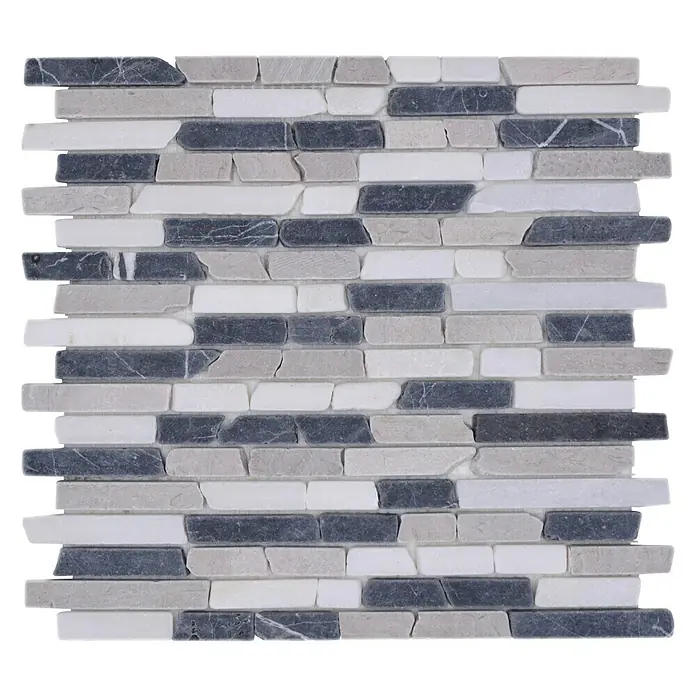 Mosaikfliese MOS BRICK 1125 - 32,2 x 30,5 cm, Grau/Schwarz, Matt - Draufsicht