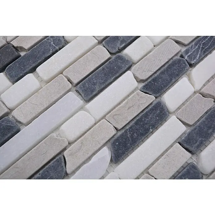 Mosaikfliese MOS BRICK 1125 - 32,2 x 30,5 cm, Grau/Schwarz, Matt - Detailaufnahme
