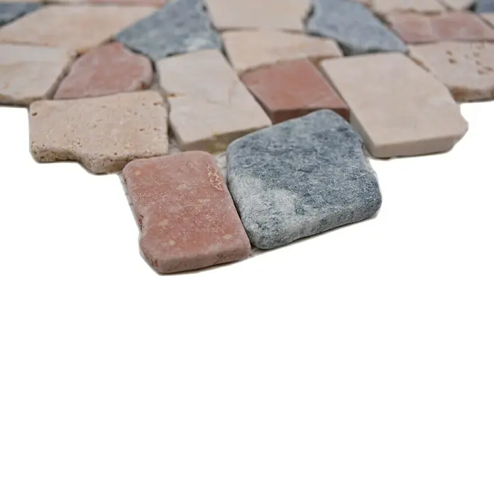 Mosaikfliese Mix CIOT 30/RND - 30,5 x 30,5 cm, Grau/Beige, Matt - Detailaufnahme
