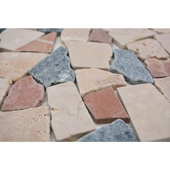 Mozaïektegel Mix CIOT 30/RND - 30,5 x 30,5 cm, Grijs/Beige, Mat - Close-up