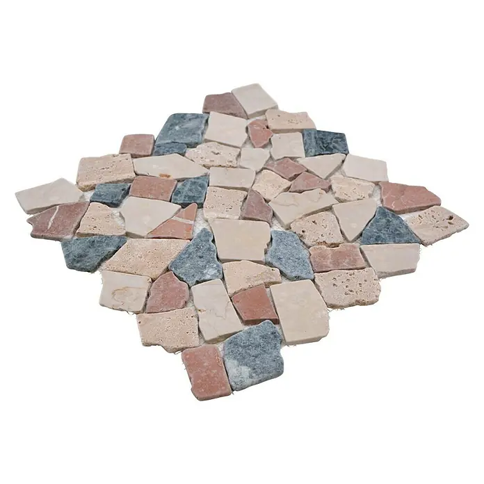 Mosaikfliese Mix CIOT 30/RND - 30,5 x 30,5 cm, Grau/Beige, Matt - Diagonale Ansicht