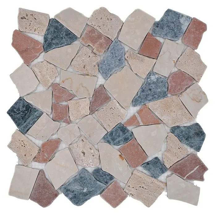Mosaikfliese Mix CIOT 30/RND - 30,5 x 30,5 cm, Grau/Beige, Matt - Draufsicht