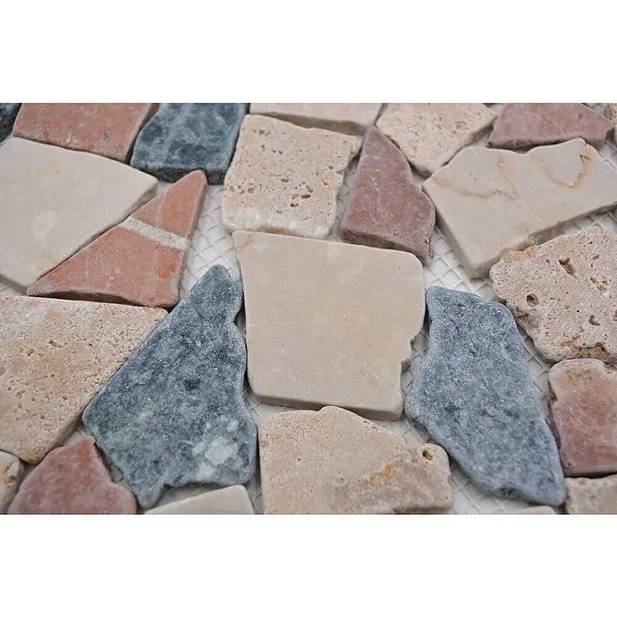 Mosaikfliese Mix CIOT 30/RND - 30,5 x 30,5 cm, Grau/Beige, Matt - Detailaufnahme