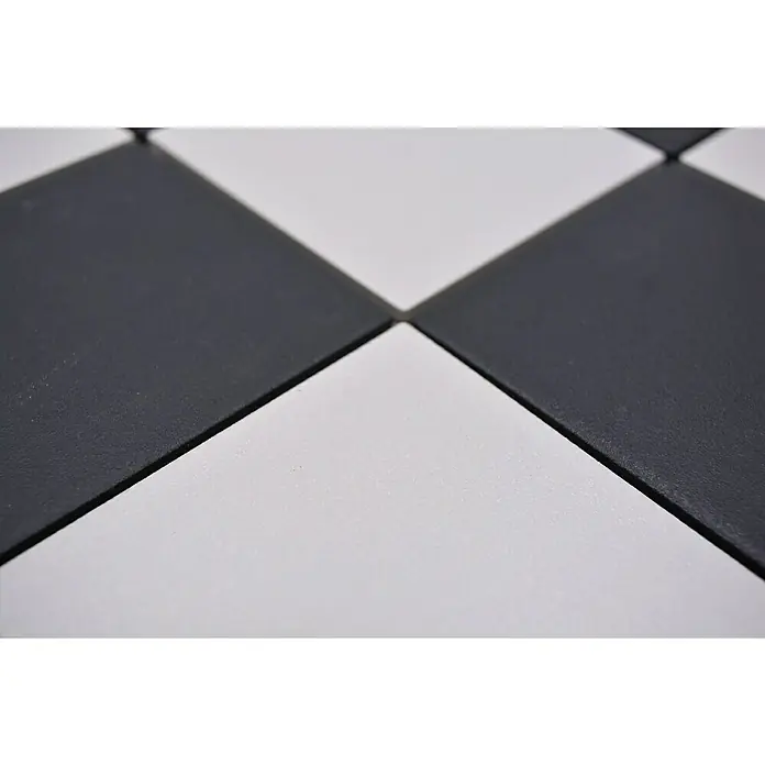 Mosaikfliese Quadrat RAT 148 - 29,8 x 29,8 cm, Schwarz/Weiß, Matt - Detailaufnahme