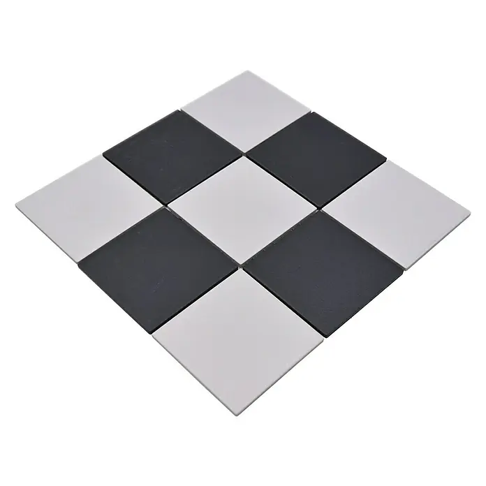 Mosaikfliese Quadrat RAT 148 - 29,8 x 29,8 cm, Schwarz/Weiß, Matt - Diagonale Ansicht