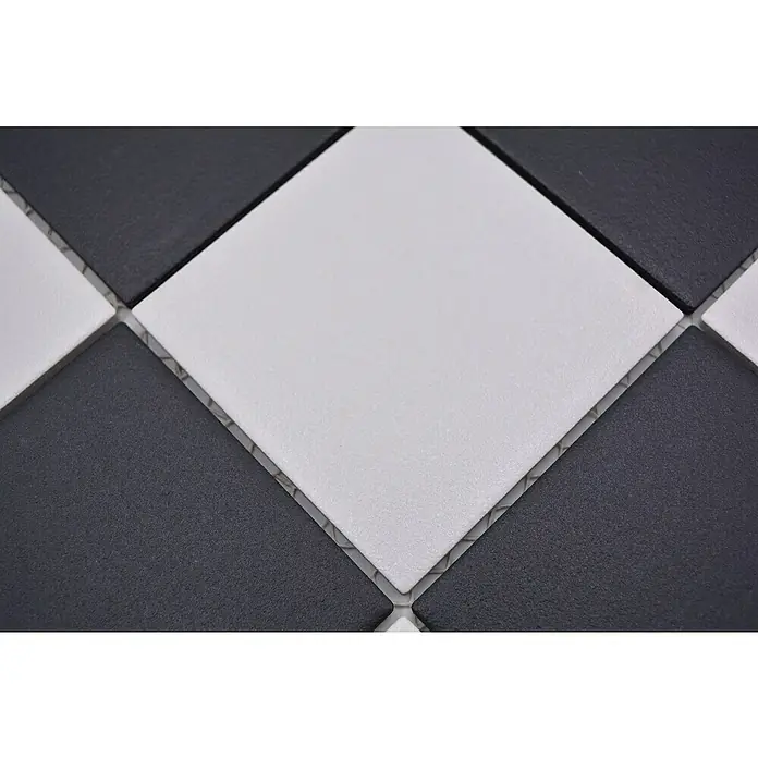 Mosaikfliese Quadrat RAT 148 - 29,8 x 29,8 cm, Schwarz/Weiß, Matt - Detailaufnahme