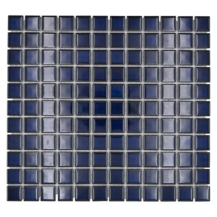 Mosaikfliese Quadrat Uni M 451 - 32,6 x 30 cm, Blau, Glänzend - Draufsicht