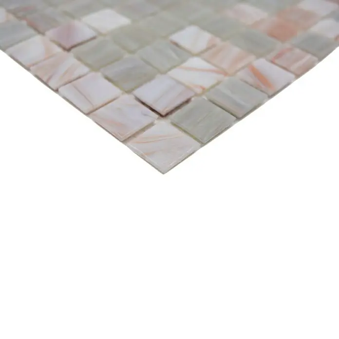Mozaïektegel vierkant Uni GM GSL 510 - 32,7 x 30,5 cm, Beige, Glanzend - Close-up