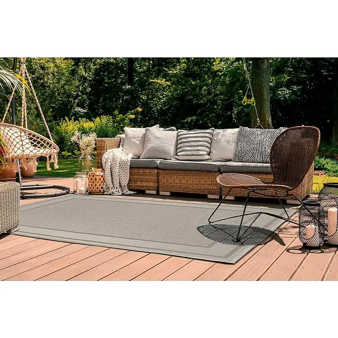 Outdoor-Teppich Arizona - Grau, 230 x 160 cm, 100 % Polypropylen - Stimmungsaufnahme