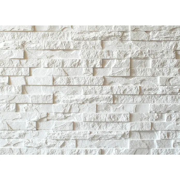 Verblendstein Purte Snow - 38,5 x 13 cm, Weiß, Steinoptik - Detailaufnahme